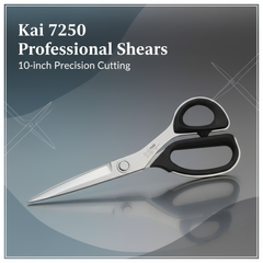 Kai 7250 Professional Shears, 10-inch fabric/crafting scissors with ergonomic black handles