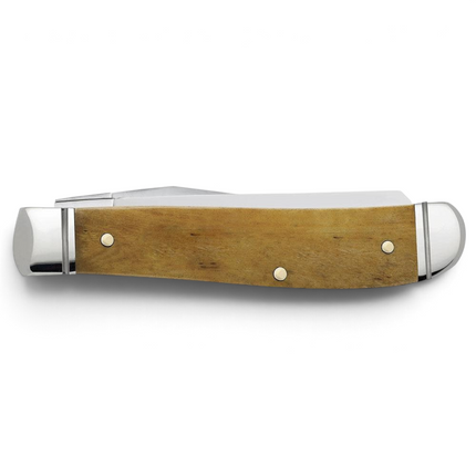 Razor Sharp AZ Case Mini Trapper knife with a smooth antique bone handle and polished stainless steel bolsters.