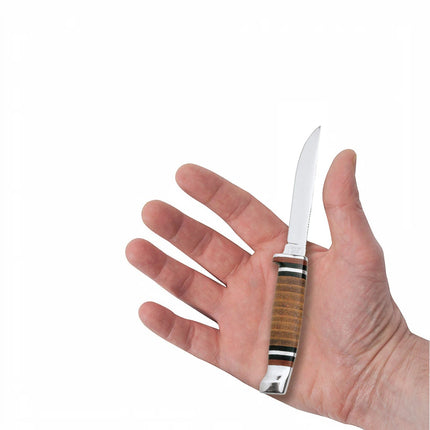 Buffalo Horn Mini FINN Hunter with Leather Sheath by Case®