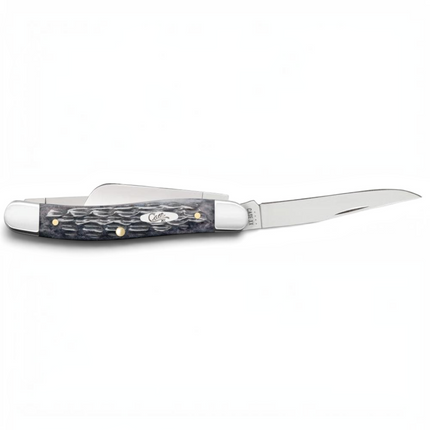 Razor Sharp AZ Case Pocket Worn Crandall Jig Gray Bone Medium Stockman knife with three mirror-polished steel blades