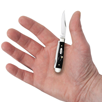 Case® Rough Black Jigged Synthetic Tiny Trapper Pocket Knife