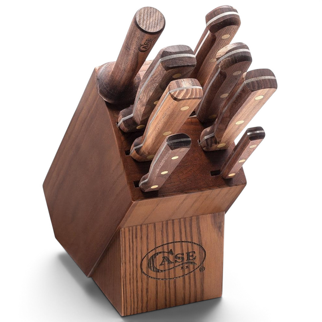 Case Household Cutlery 9-Piece Kitchen Knife Block Set with Solid Walnut Handles by Case®