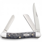 Razor Sharp AZ Case Pocket Worn Crandall Jig Gray Bone Medium Stockman knife with three mirror-polished steel blades