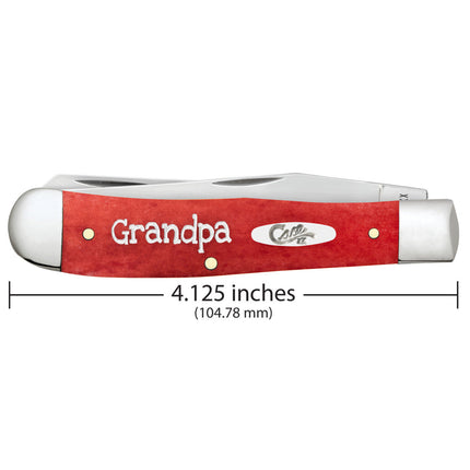 Case® | Embellished Smooth Dark Red Bone Trapper in Gift Tin by Case®
