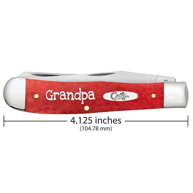 Case® | Embellished Smooth Dark Red Bone Trapper in Gift Tin by Case®