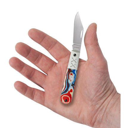 Case® | Crossroads™ Smooth Red/White/Blue Burl G-10 w/ White G-10 Barlow by caseknives