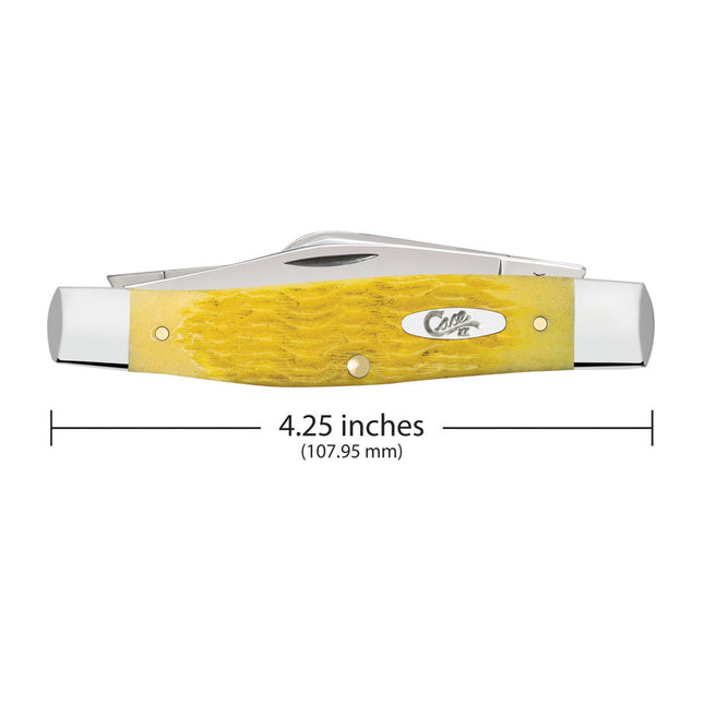 Case Platts Jig Yellow Bone Large Stockman Pocket Knife – 3-Blade Tru-Sharp