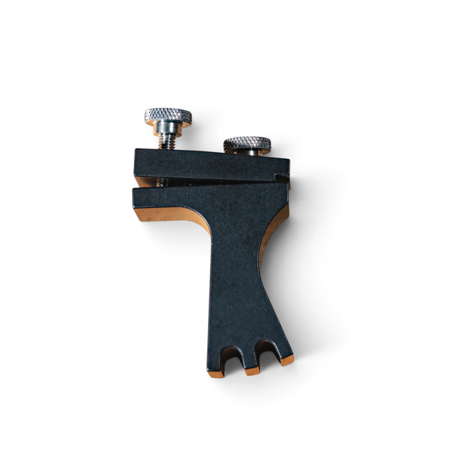 Razor Sharp AZ black metal scissor attachment for Wicked Edge sharpeners with adjustable silver tension screws