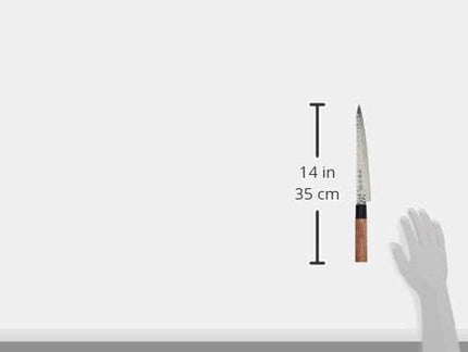 Kanetsune KC-959 Sujihiki 9.5" – DSR-1K6 High Carbon Stainless Steel, Hammered Finish, Wood Handle