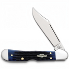 Razor Sharp AZ Case Mini CopperLock knife with blue bone handle and mirror-polished stainless steel clip blade