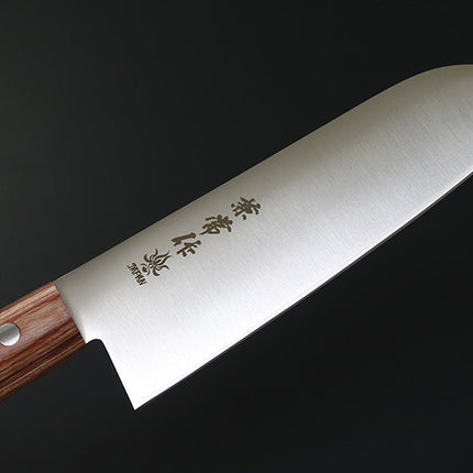 Kanetsune Santoku Knife KC 360 Japanese All Purpose Kitchen Knife With DSR 1K6 Stainless Steel Blade And Wood Handle by Kanetsune