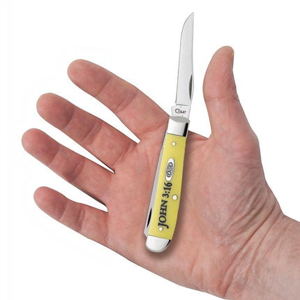 Case® | Religious Sayings Yellow Synthetic Mini Trapper Knife