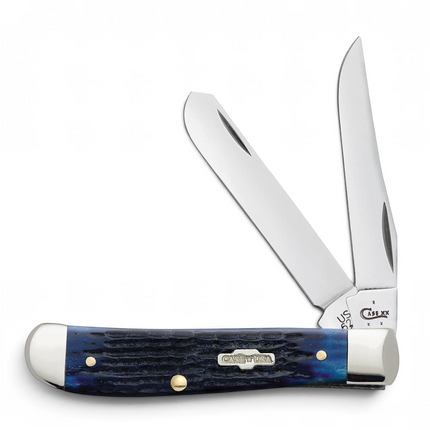 Razor Sharp AZ Case Rogers Corn Cob Jig Blue Bone Mini Trapper knife with two mirror-polished stainless steel blades