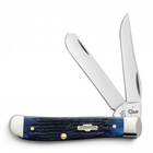 Razor Sharp AZ Case Rogers Corn Cob Jig Blue Bone Mini Trapper knife with two mirror-polished stainless steel blades