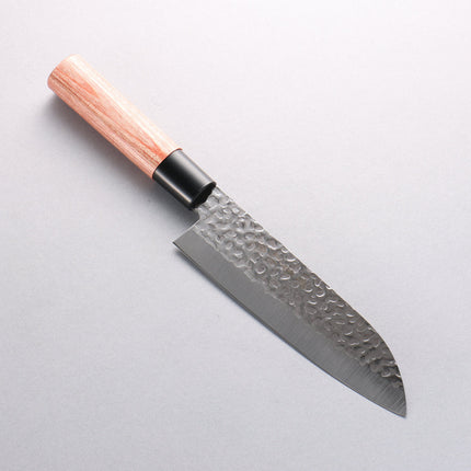Kanetsune DSR-1K6 Hammered Santoku 165mm Red Pakka wood Handle by Kanetsune