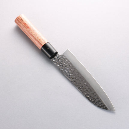 Kanetsune DSR-1K6 Hammered Santoku 165mm Red Pakka wood Handle by Kanetsune