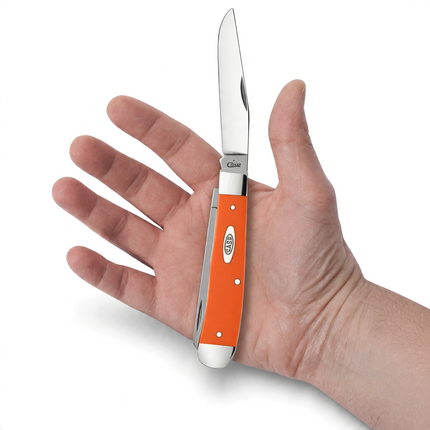 Case® Orange Synthetic Trapper Pocket Knife – Tru-Sharp Steel, Clip & Spey Blades – CA80500