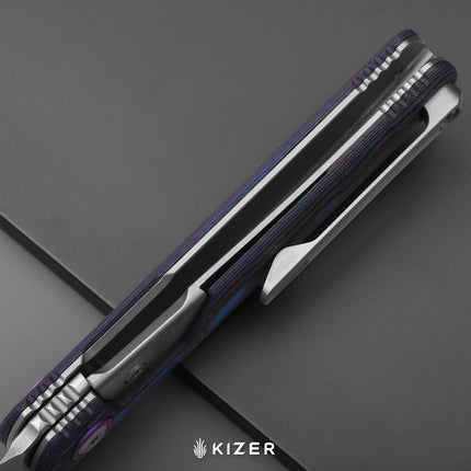 Feist 3 | CPM S90V + Matte DLC Ultra | Hawkbill | Titanium (Matte DLC Ultra) & CamoCarbon Ultimate Warrior | KizerX™ 3499.3A3 by Kizer