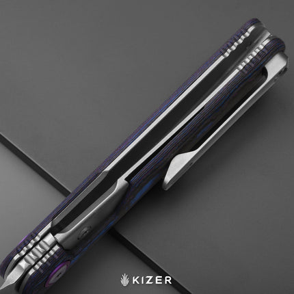 Feist 3 | CPM S90V + Matte DLC Ultra | Hawkbill | Titanium (Matte DLC Ultra) & CamoCarbon Ultimate Warrior | KizerX™ 3499.3A3 by Kizer