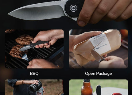 CIVIVI Elementum Liner Lock Knife Black G-10 (2.9" Satin D2) C907A by Civivi