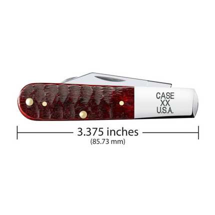 Razor Sharp AZ Case Gator Jigged Old Red Bone Barlow knife with stainless steel blades and textured handle