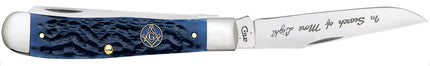 Case XX Knives Trapper Folding Knife 4.13in Plain Blue Jigged Bone Masonic CA1058 by Case®