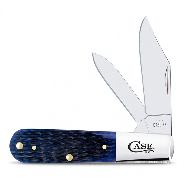 Case XX Barlow Folding Knife – Rogers Jig Navy Blue Bone Handles, Stainless Steel