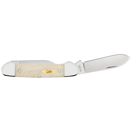 Case® Smooth Natural Bone Canoe Pocket Knife with Brass Shield