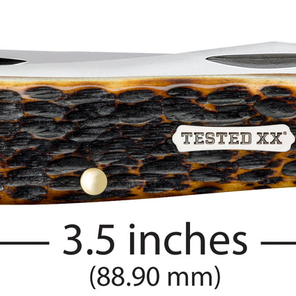 Case CA164 - Rogers Jigged Burnt Amber Bone CS Mini Trapper