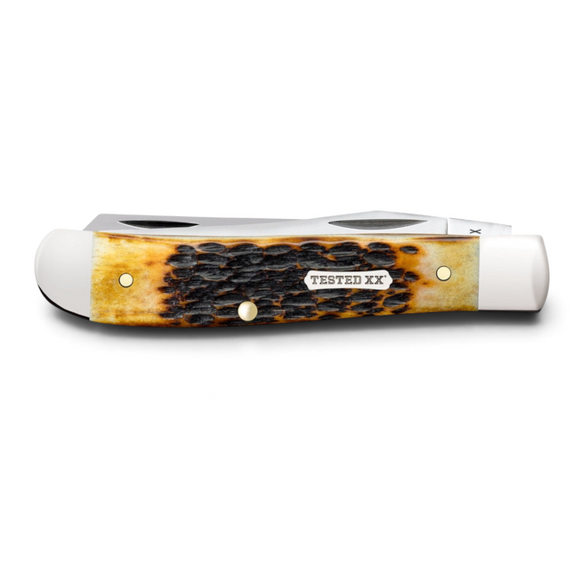 Case CA164 - Rogers Jigged Burnt Amber Bone CS Mini Trapper