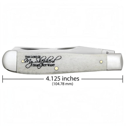 Case® | Religious Sayings Psalm 23 Smooth Natural Bone Trapper Knife