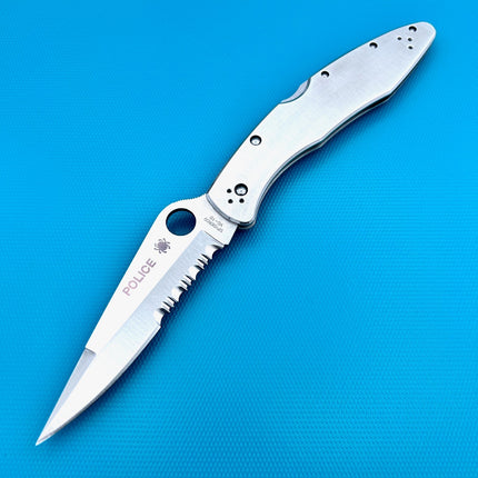 POLICE--STAINLESS STEEL/COMBO EDGE by Spyderco