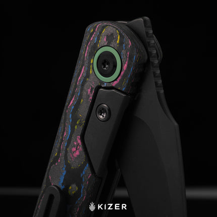 Feist 3 | CPM S90V + Matte DLC Ultra | Hawkbill | Titanium (Matte DLC Ultra) & CamoCarbon Ultimate Warrior | KizerX™ 3499.3A3 by Kizer