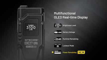 Nitecore EDC27 UHi 3100 lumens Flat EDC Flashlight by Nitecore