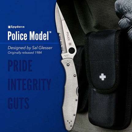 POLICE--STAINLESS STEEL/COMBO EDGE by Spyderco
