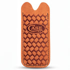 Case® Genuine Brown Leather Knife Slip – Herringbone Design, Made in USA
