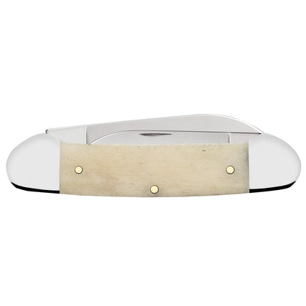 Case® Smooth Natural Bone Canoe Pocket Knife with Brass Shield