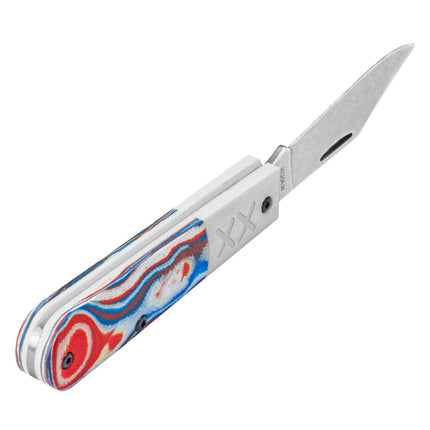 Case® | Crossroads™ Smooth Red/White/Blue Burl G-10 w/ White G-10 Barlow by caseknives