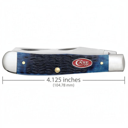 Case® Rogers Jig Navy Blue Bone Trapper Pocket Knife