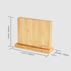 KITCHENDAO Luxury Acacia Magnetic Knife Block Holder with Enhanced Magnets