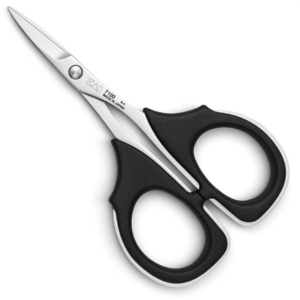 Razor Sharp AZ KAI 7100 4-inch professional scissors with high carbon stainless steel blades and black elastomer handles