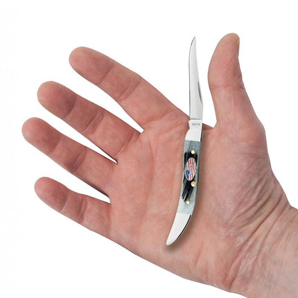 Sawcut Jigged Gray Bone Small Texas Toothpick by Case®