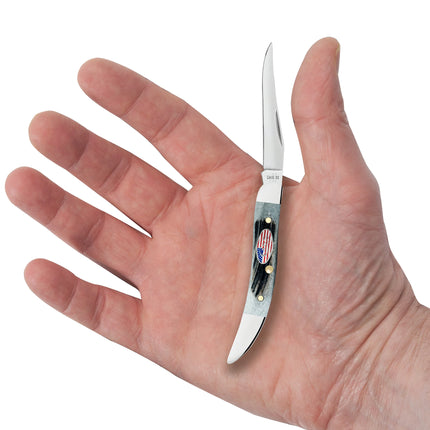 Sawcut Jigged Gray Bone Small Texas Toothpick by Case®