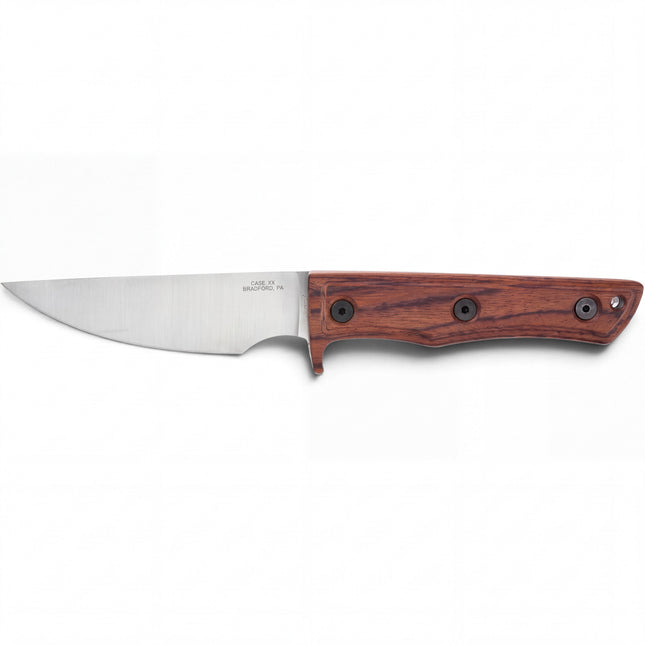 Razor Sharp AZ Case fixed blade hunter knife with a satin-finished drop point steel blade and hardwood handle