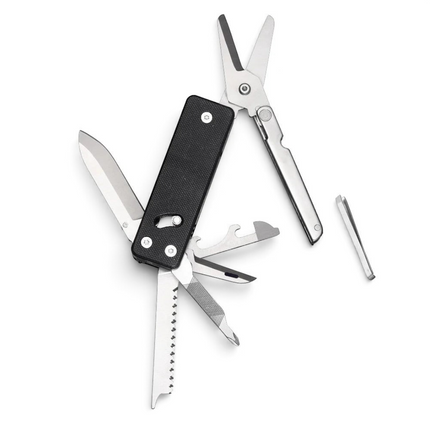 Razor Sharp AZ ROXON KS2 Elite multi-tool with black G10 handle and extended stainless steel blades and scissors