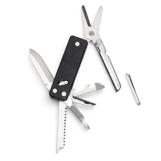 Razor Sharp AZ ROXON KS2 Elite multi-tool with black G10 handle and extended stainless steel blades and scissors