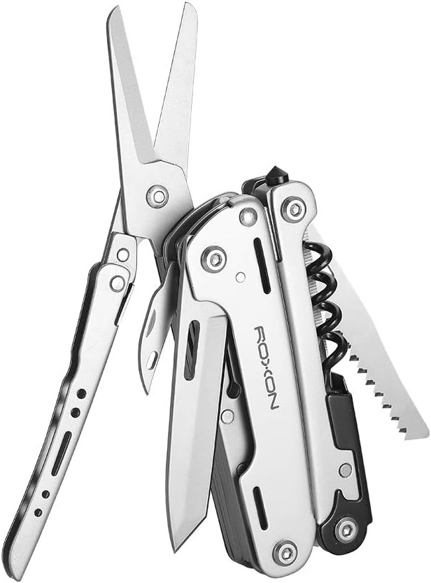 ROXON S801S STORM 19 in 1 multitool pliers EDC for Camping, Outdoor with Lockable Saw Blade with Nylon Case (S801S) by Roxon