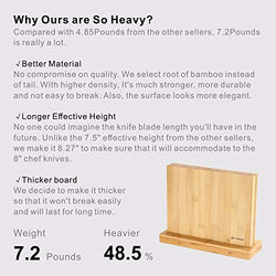 KITCHENDAO Luxury Acacia Magnetic Knife Block Holder with Enhanced Magnets