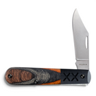Razor Sharp AZ Case XX Knives Crossroads XR Barlow folding knife with Ember Glow wood handle and silver clip point blade