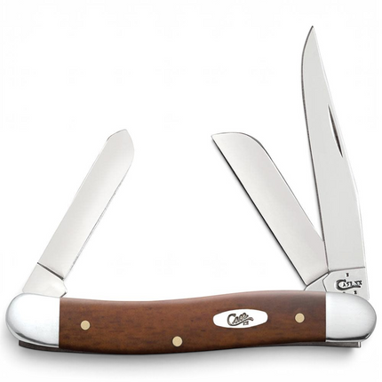 Razor Sharp AZ Case Medium Stockman knife with smooth chestnut bone handle and three mirror-polished steel blades